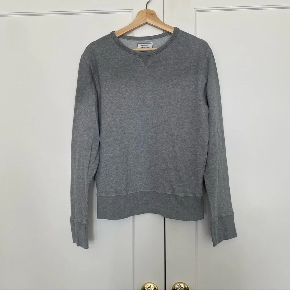 Officine Generale CREW NECK SWEATSHIRT ORGANIC COTTON FLEECE - Picture 2 of 8